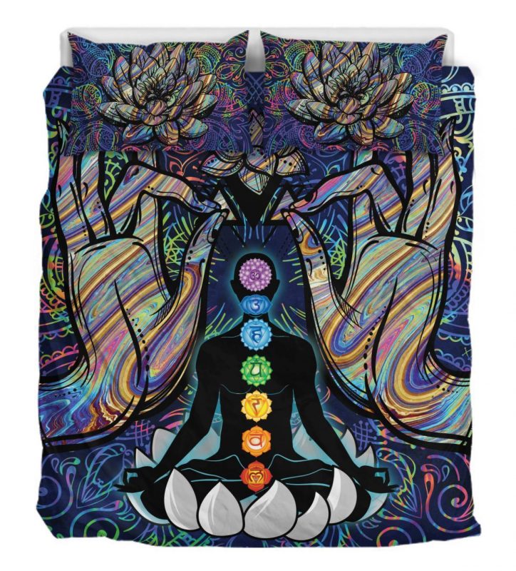 Chakra Meditate Duver Duvet Cover and Pillowcase Set Bedding Set