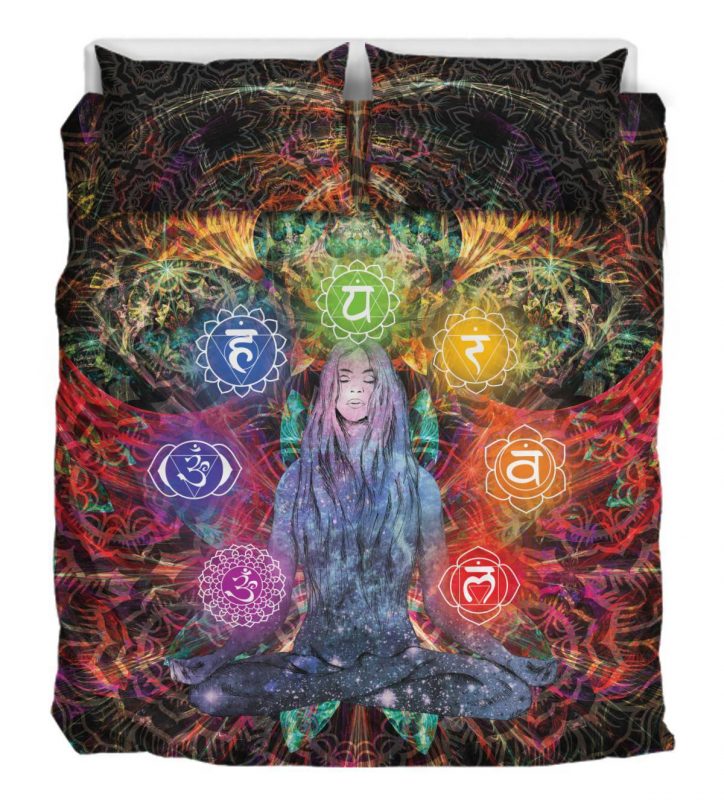 Chakras Meditate Duver Duvet Cover and Pillowcase Set Bedding Set