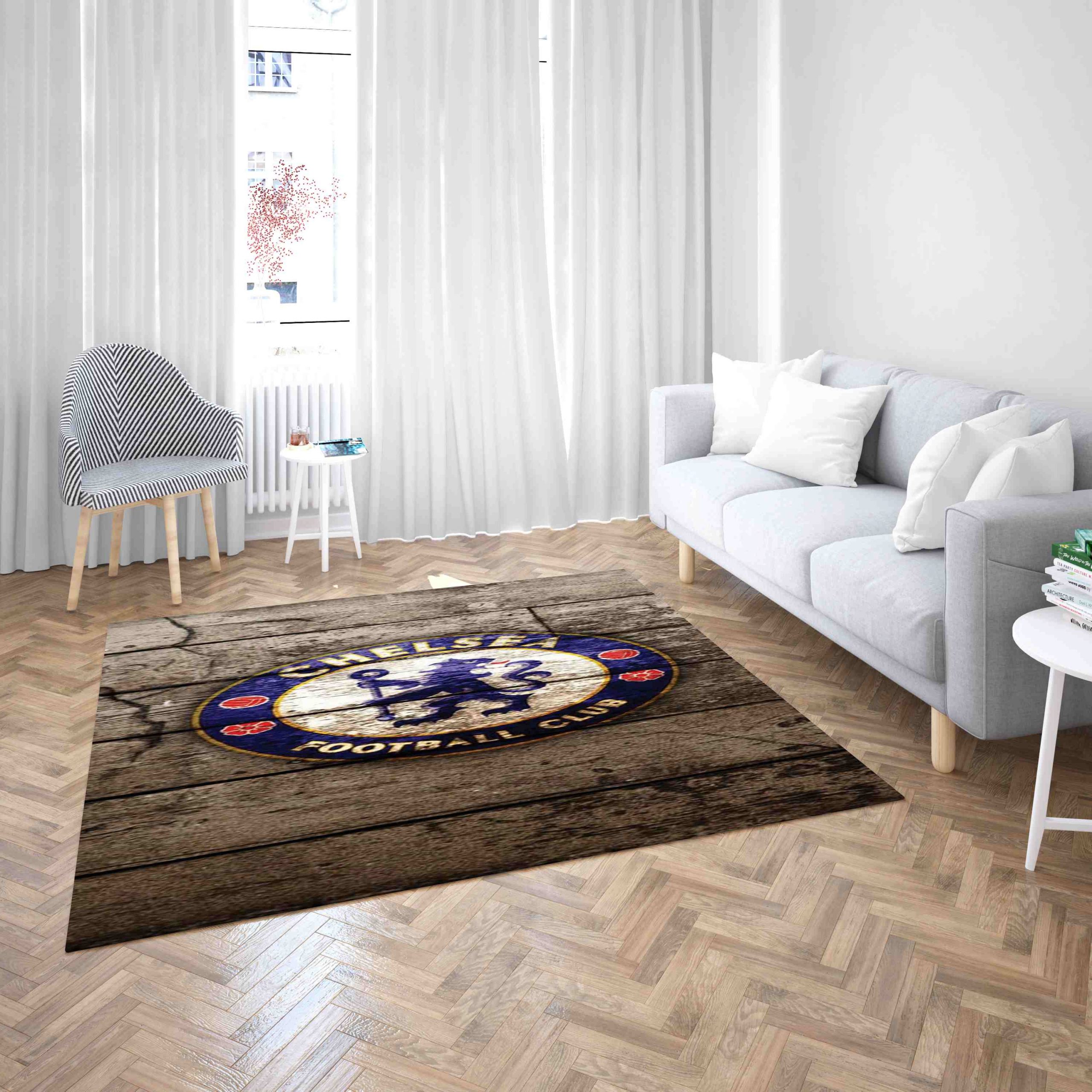 Chelsea Football Club Wooden Floor Design Carpet Living Room Rugs