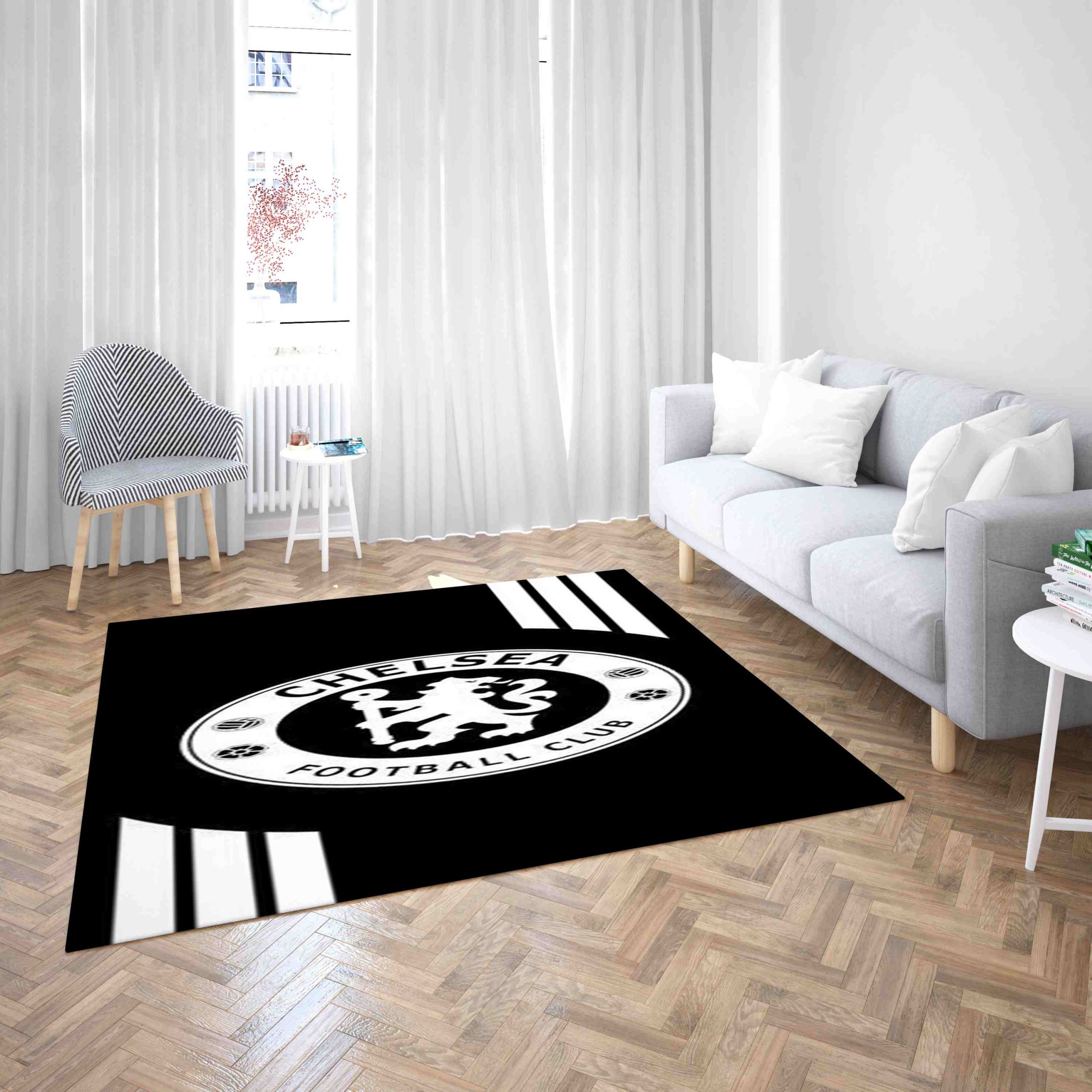 Chelsea Football Club Wooden Impressive Design Carpet Living Room Rugs