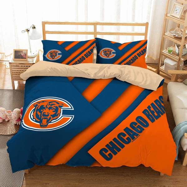 Chicago Bears Duvet Cover and Pillowcase Set Bedding Set 745