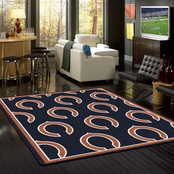 Chicago Bears Repeat Carpet Living Room Rugs 4