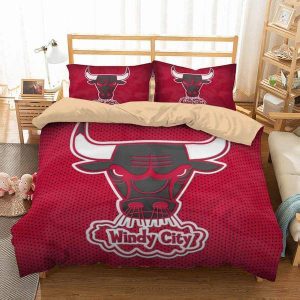 Chicago Bulls 2 Duvet Cover and Pillowcase Set Bedding Set