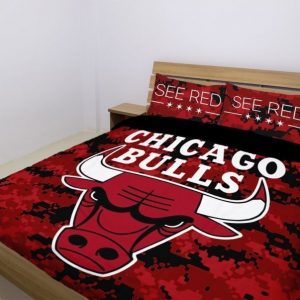 Chicago Bulls Duvet Cover and Pillowcase Set Bedding Set 104