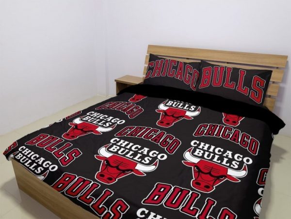 Chicago Bulls Duvet Cover and Pillowcase Set Bedding Set 145