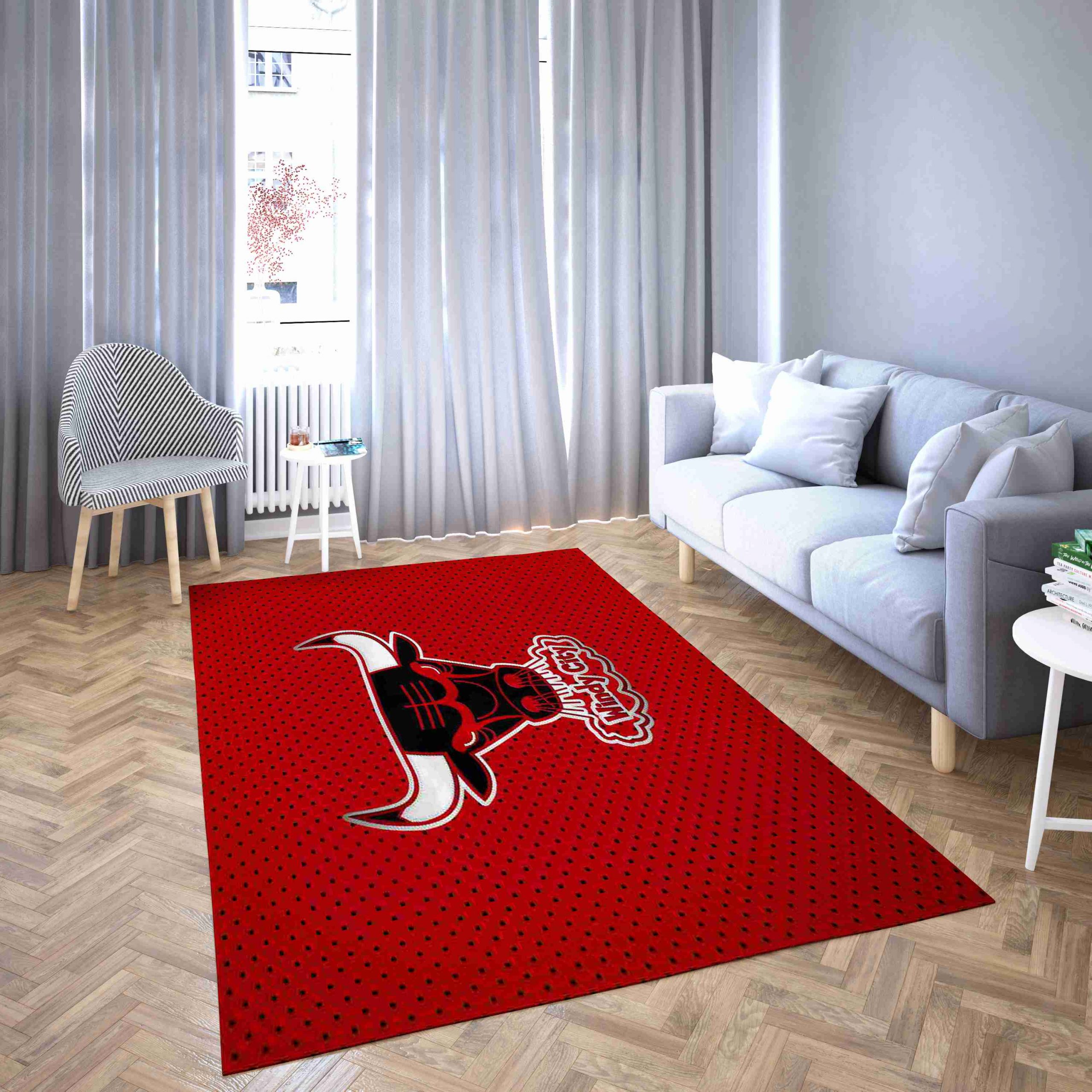 Chicago Bulls Windy City Logo Living Room Rug Carpet