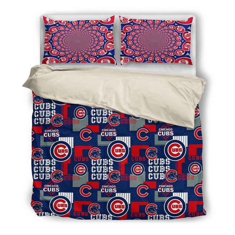 Chicago Cubs Duvet Cover and Pillowcase Set Bedding Set 114