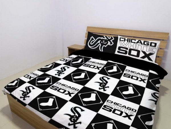 Chicago White Sox Duvet Cover and Pillowcase Set Bedding Set 1008