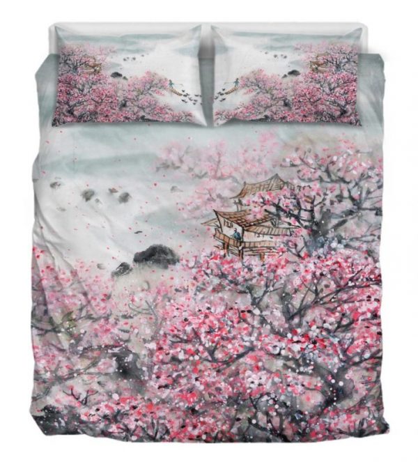 Chinese Flowers Duver Duvet Cover and Pillowcase Set Bedding Set