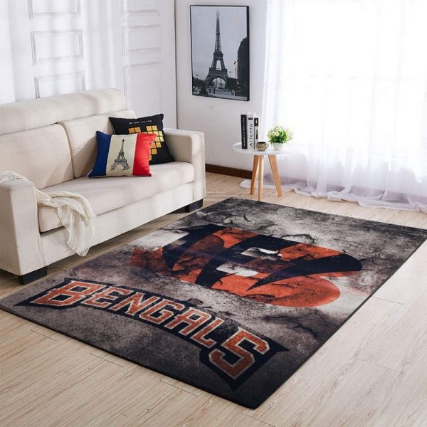 Cincinnati Bengals Area Limited Edition Rug Carpet Nfl Football Floor Decor