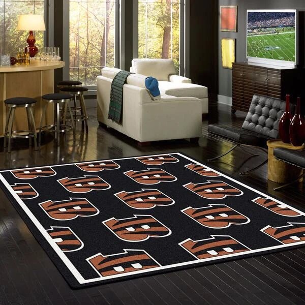 Cincinnati Bengals Repeat Carpet Living Room Rugs