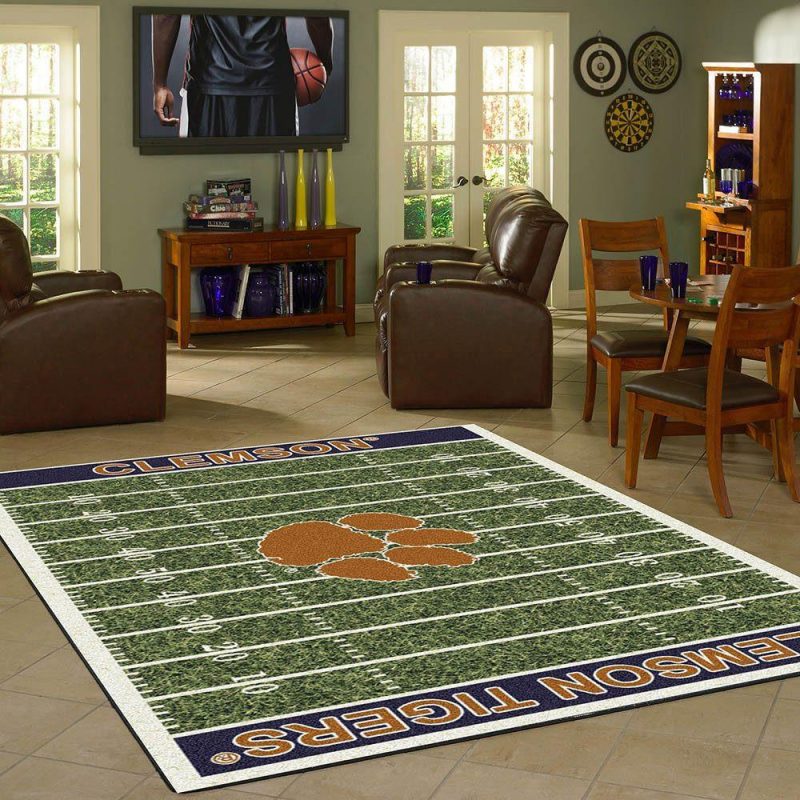 Clemson Tigers Football Carpet Living Room Rugs