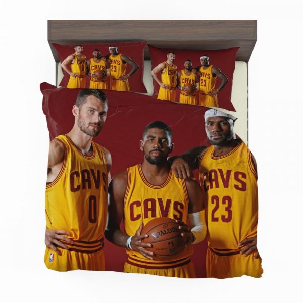 Cleveland Cavaliers Kyrie Irving Kevin Love Lebron James Duvet Cover and Pillowcase Set Bedding Set