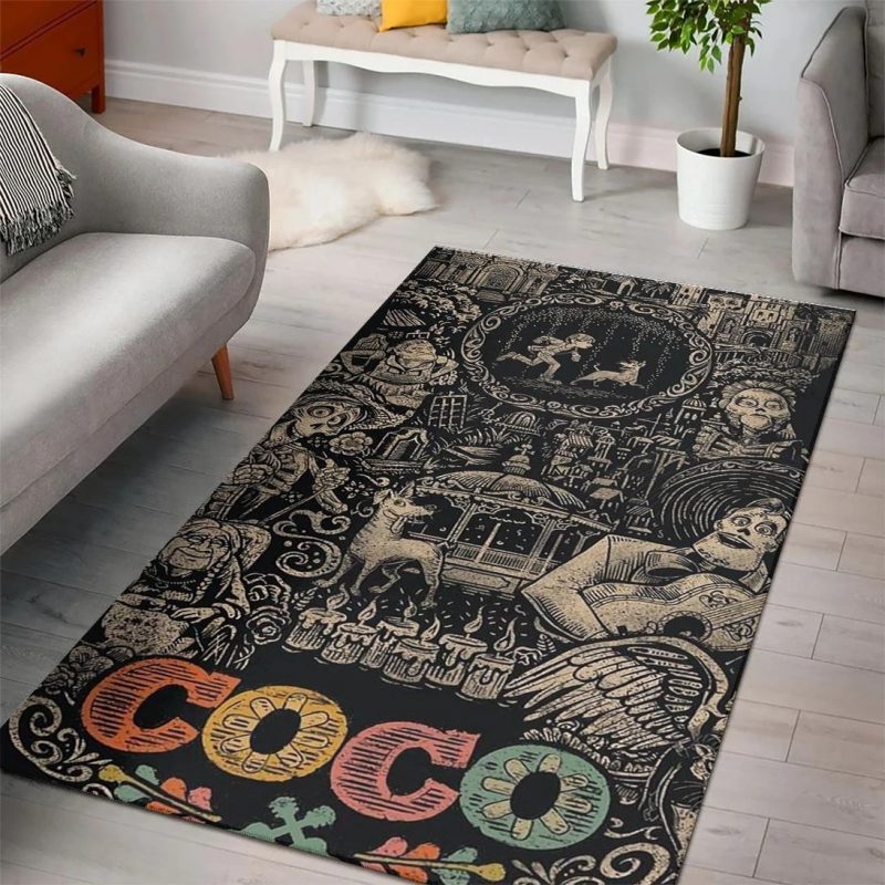 Coco day of the dead disney movie rugs living room carpet