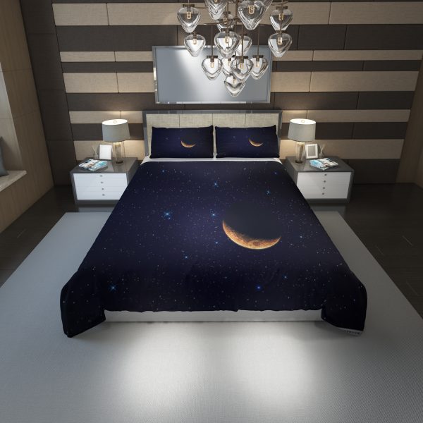 Crescent Moon Duvet Cover and Pillowcase Set Bedding Set 1140