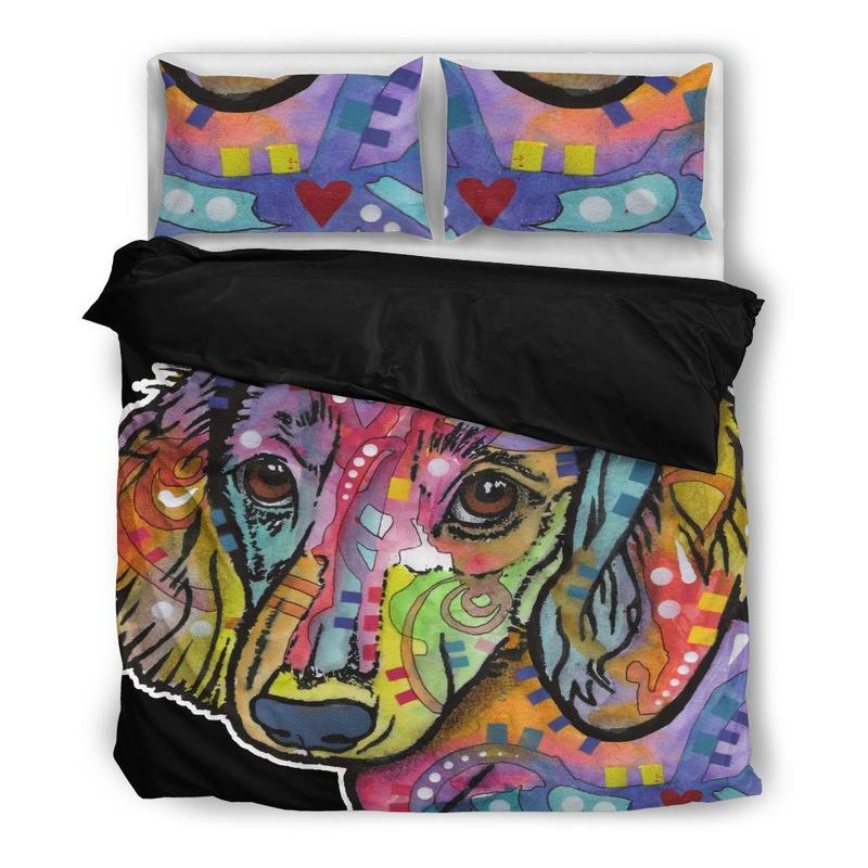 Dachshund 2 Duvet Cover and Pillowcase Set Bedding Set