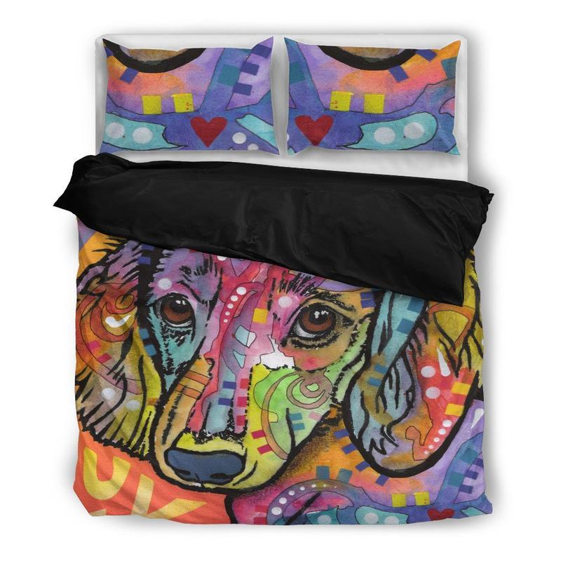 Dachshund 3 Duvet Cover and Pillowcase Set Bedding Set