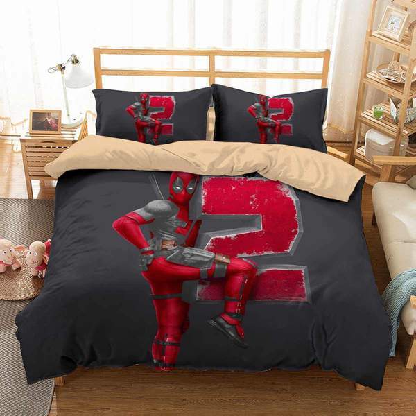 Deadpool 2 3 Duvet Cover and Pillowcase Set Bedding Set