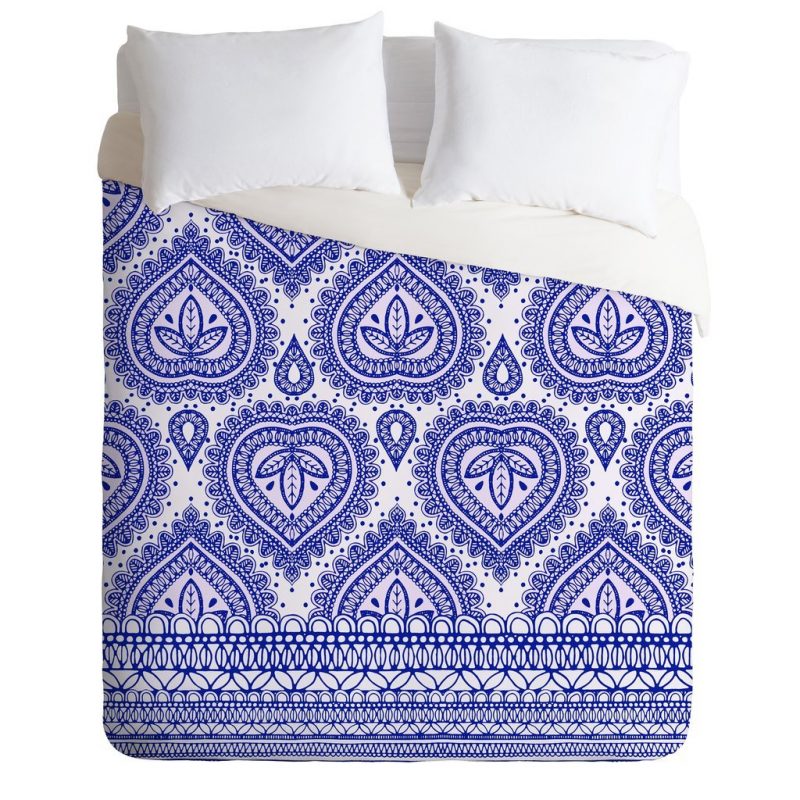 Decorative Blue Duvet Cover and Pillowcase Set Bedding Set