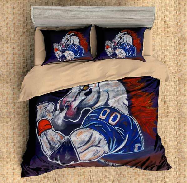 Denver Broncos Duvet Cover and Pillowcase Set Bedding Set 566