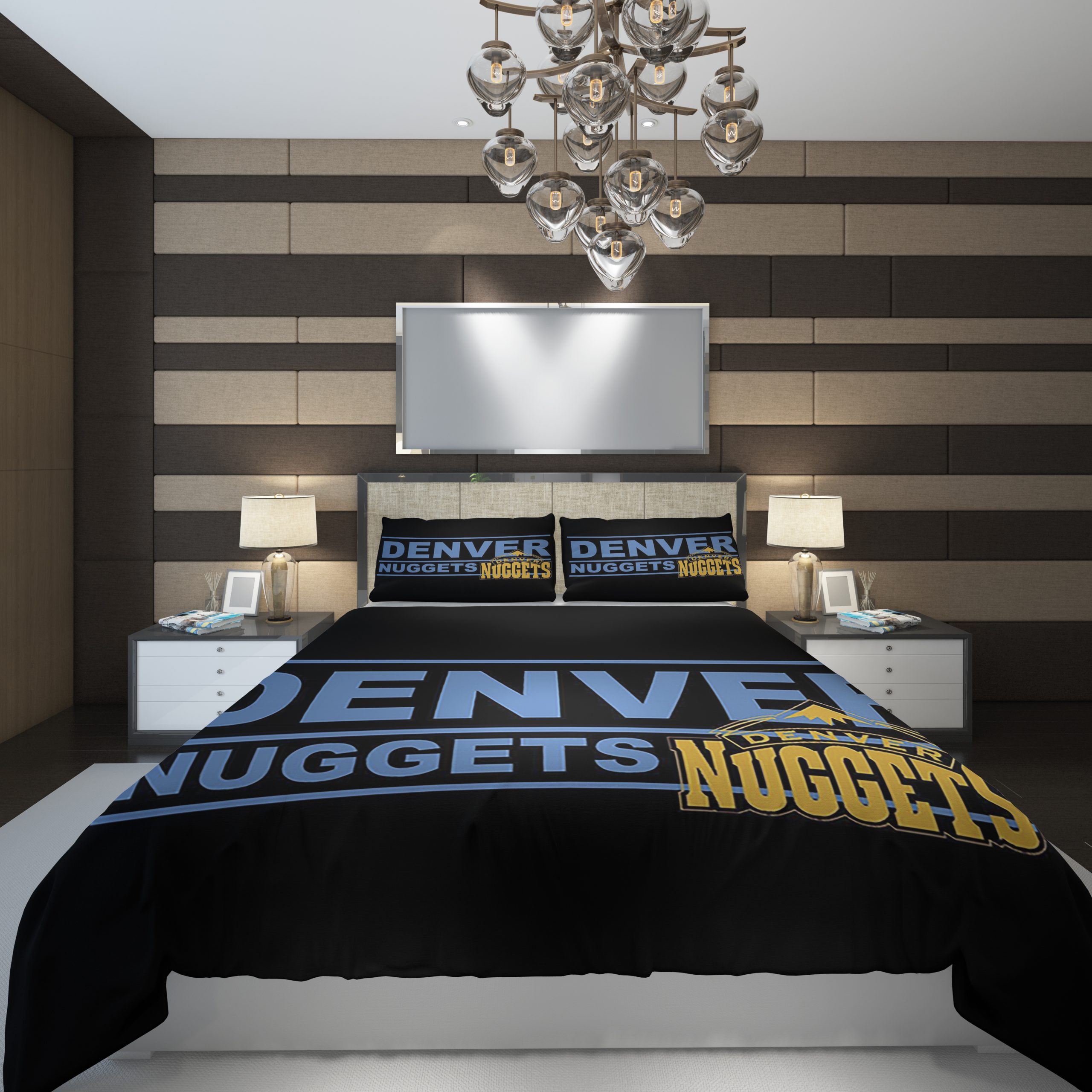 Denver Nuggets 4 NBA Basketball ize Duvet Cover and Pillowcase Set Bedding Set