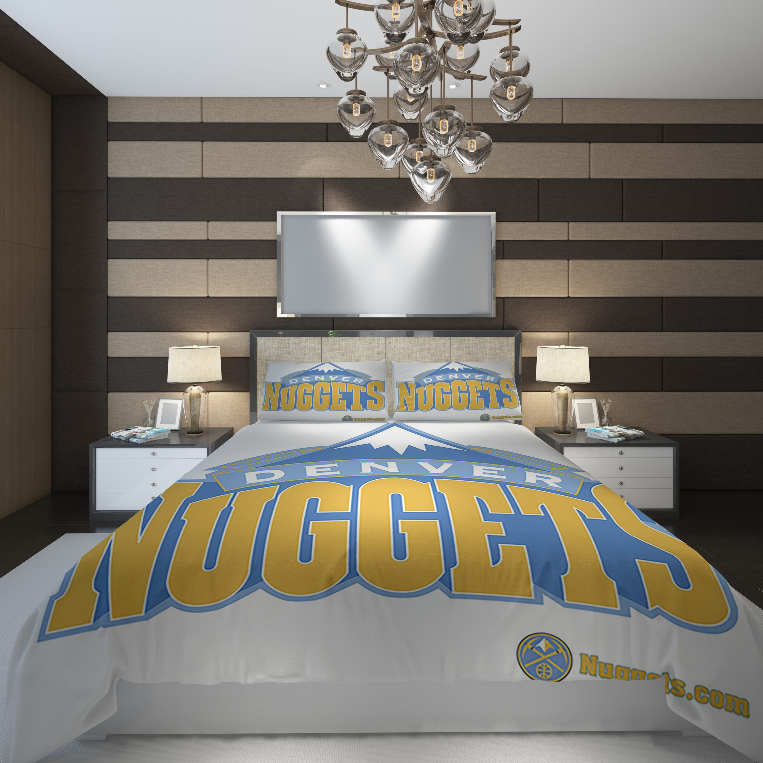 Denver Nuggets 7 NBA Basketball ize Duvet Cover and Pillowcase Set Bedding Set