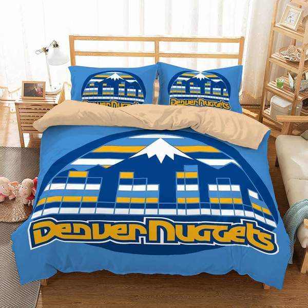 Denver Nuggets Duvet Cover and Pillowcase Set Bedding Set