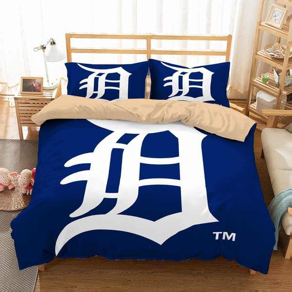 Detroit Tigers 2 Duvet Cover and Pillowcase Set Bedding Set