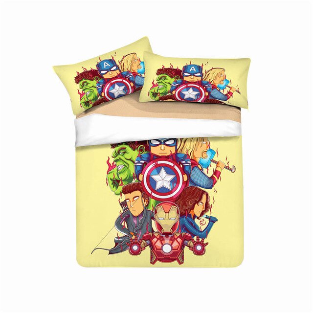 Disney Cartoon Avengers 221 Duvet Cover and Pillowcase Set Bedding Set