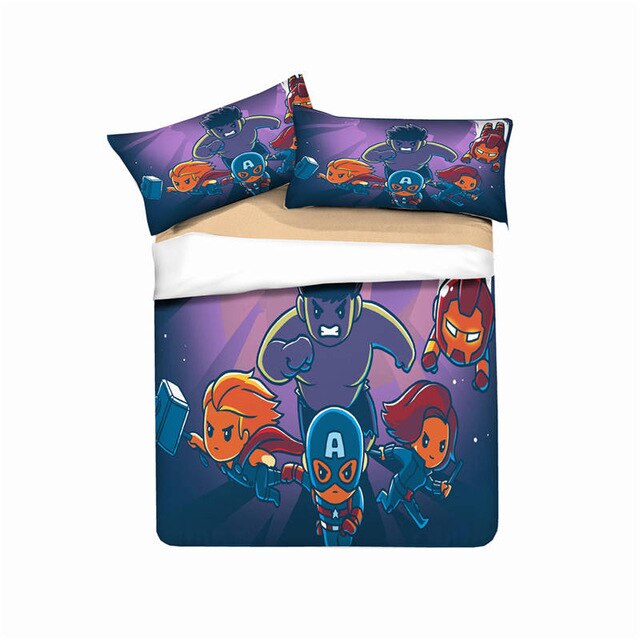 Disney Cartoon Avengers 222 Duvet Cover and Pillowcase Set Bedding Set