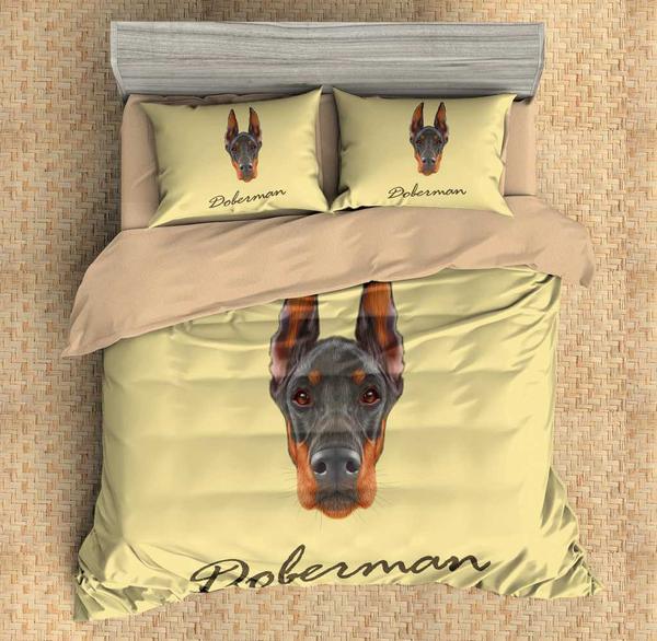 Doberman Duvet Cover and Pillowcase Set Bedding Set