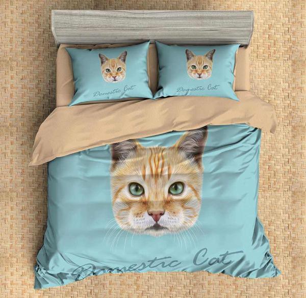 Domestic Cat Duvet Cover and Pillowcase Set Bedding Set