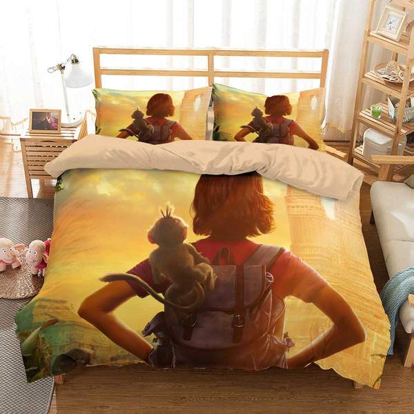 Dora And The Lost City Of Gold Duvet Cover and Pillowcase Set Bedding Set