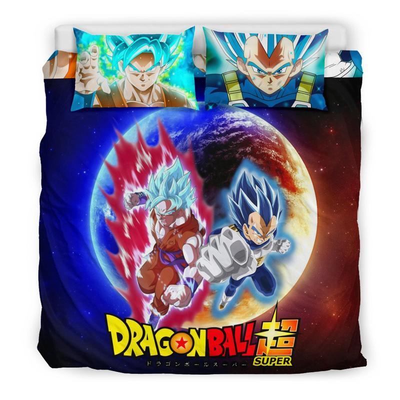 Dragon Ball Goku Vs Vegeta Duvet Cover and Pillowcase Set Bedding Set