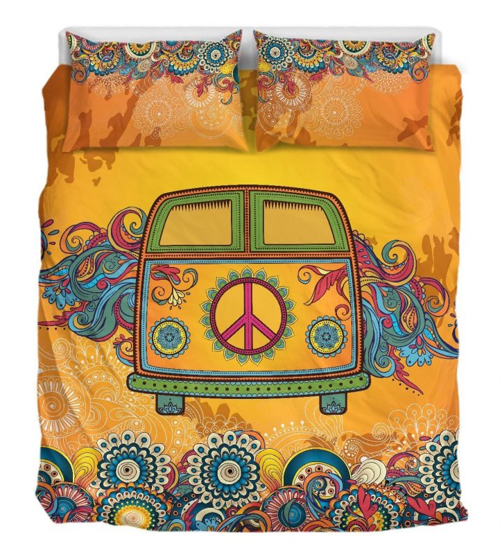 Dream In Hippie Van Duver Duvet Cover and Pillowcase Set Bedding Set