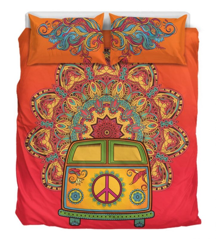 Dream In Hippie Van Duvet Cover and Pillowcase Set Bedding Set