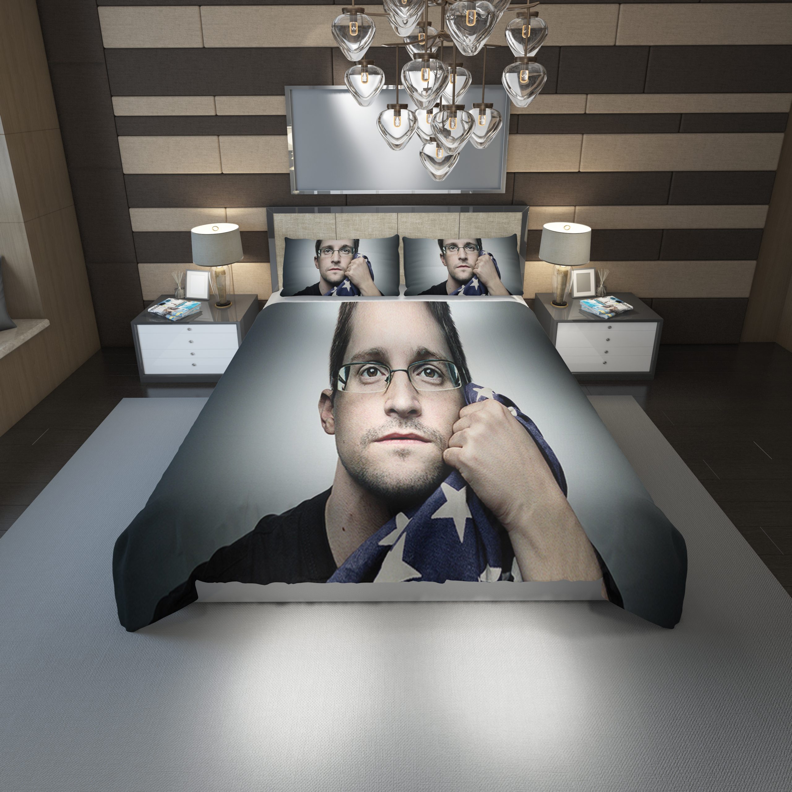 Edward Snowden Duvet Cover and Pillowcase Set Bedding Set 1194