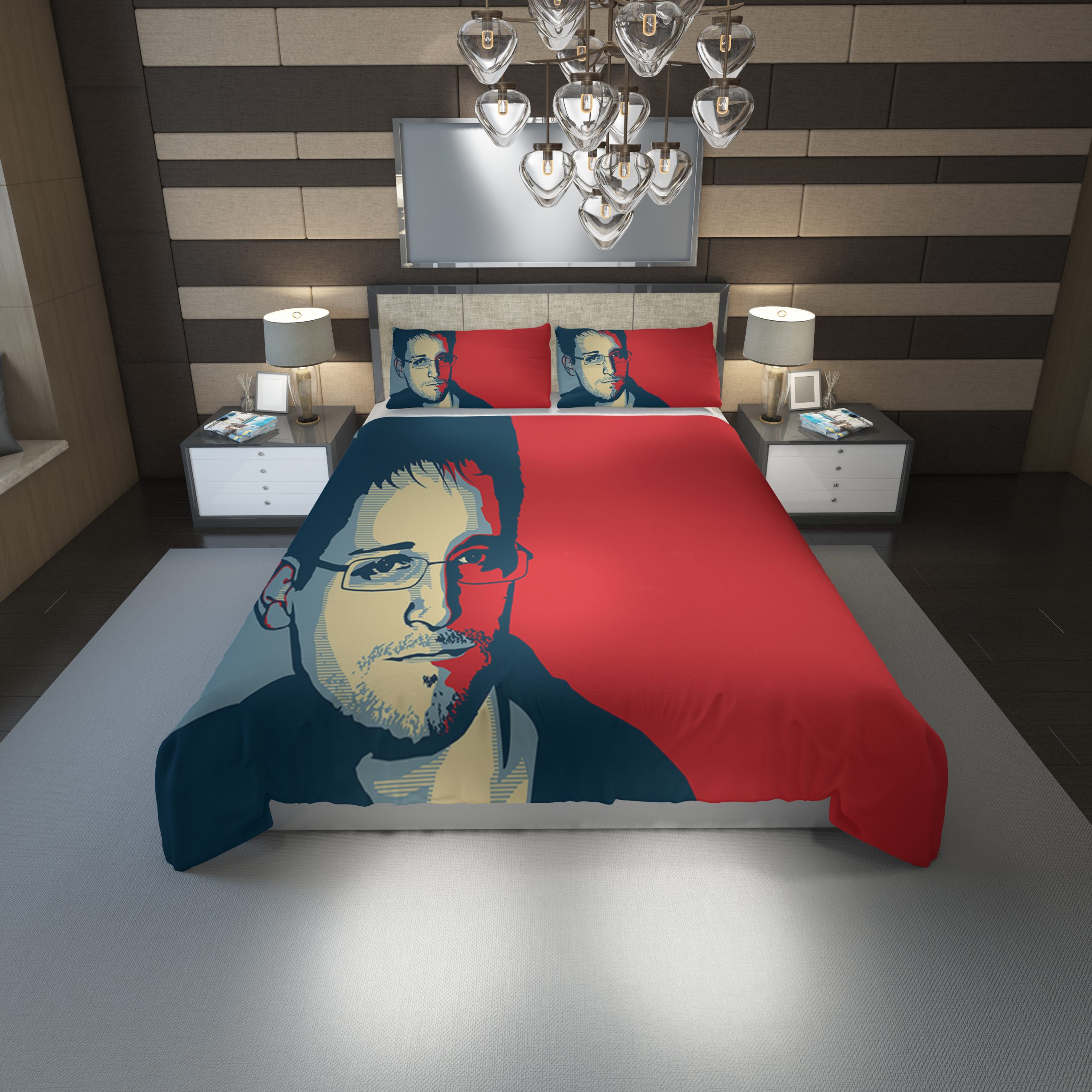 Edward Snowden Duvet Cover and Pillowcase Set Bedding Set 1214