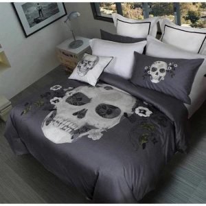 Elegant Skull Duvet Cover and Pillowcase Set Bedding Set