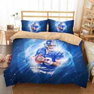 Eli Manning New York Giants Duvet Cover and Pillowcase Set Bedding Set