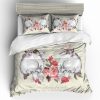 Face To Face Skull Flowers s Duvet Cover and Pillowcase Set Bedding Set