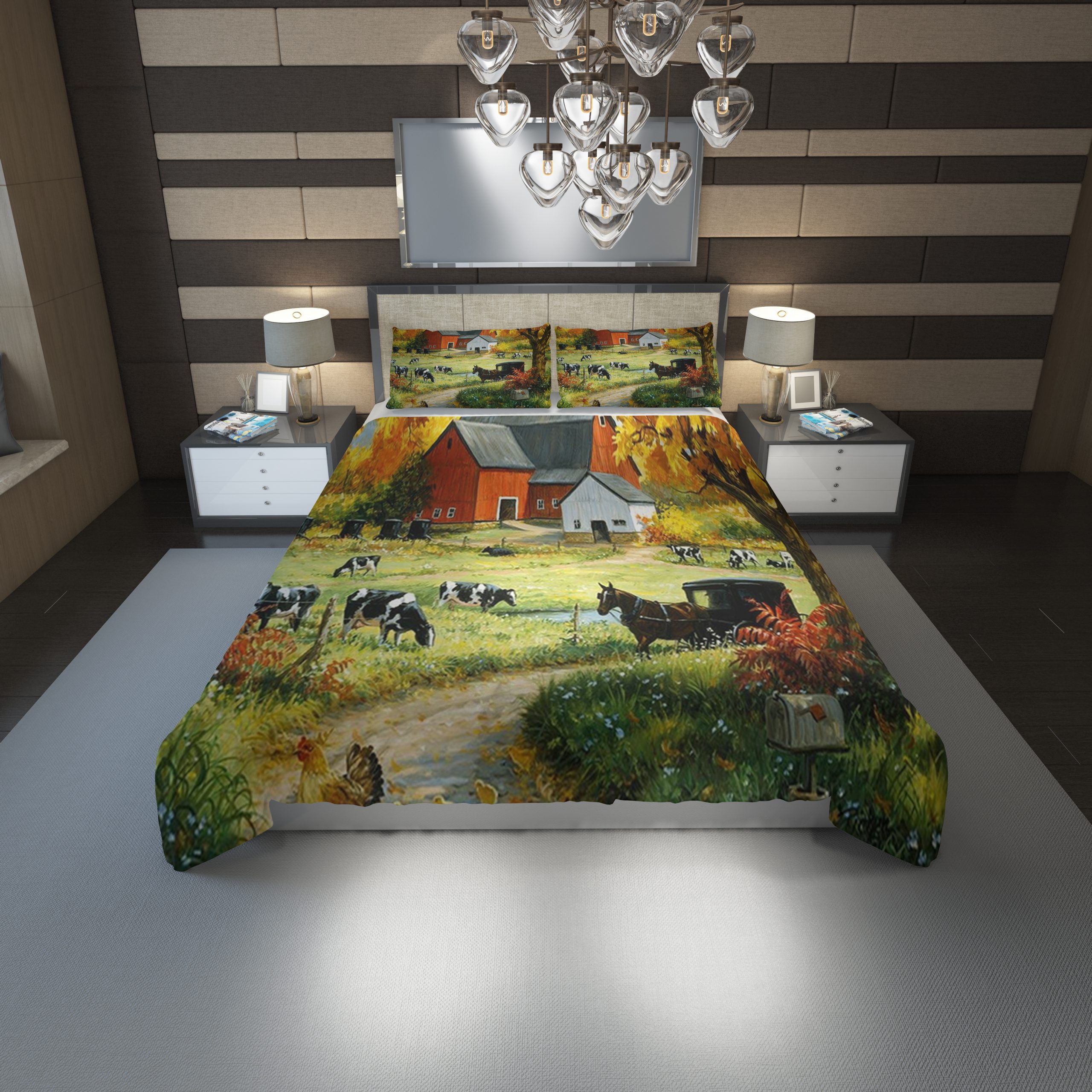 Farmhouse 38 Duvet Cover and Pillowcase Set Bedding Set