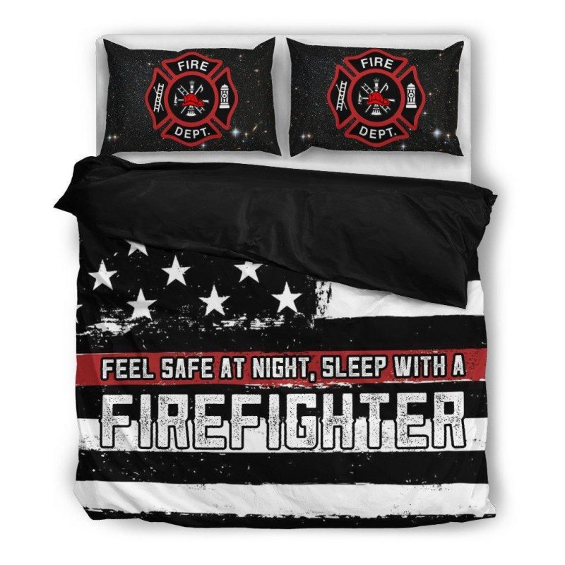 Firefighter Duvet Cover and Pillowcase Set Bedding Set