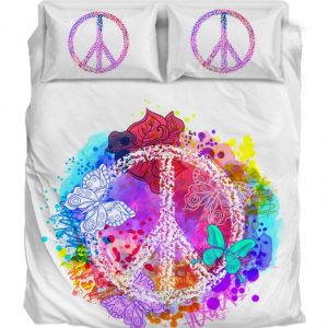 Flower Peace Duver Duvet Cover and Pillowcase Set Bedding Set