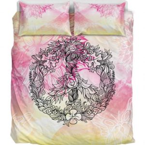 Flower World Peace Duvet Cover and Pillowcase Set Bedding Set