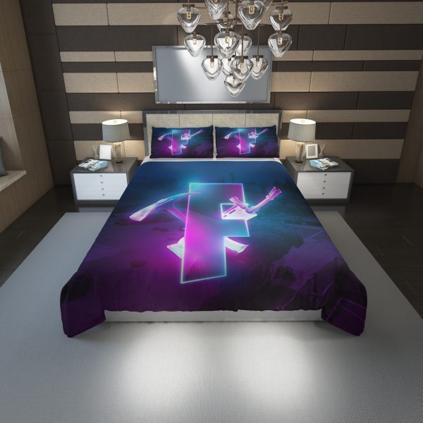 Fortnite Logo 45 Duvet Cover and Pillowcase Set Bedding Set