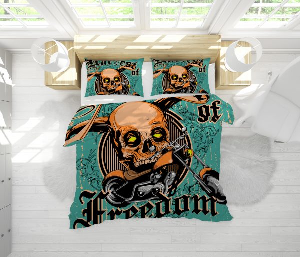 Freedom Skull Duvet Cover and Pillowcase Set Bedding Set