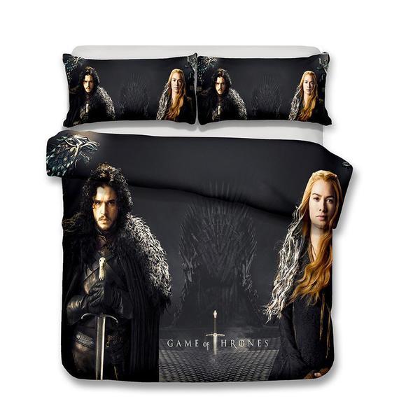 Game Of Thrones Jon Snow Cersei Lanniste Duvet Cover and Pillowcase Set Bedding Set