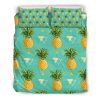 Geometric Pineapple Pattern Print Duvet Cover and Pillowcase Set Bedding Set