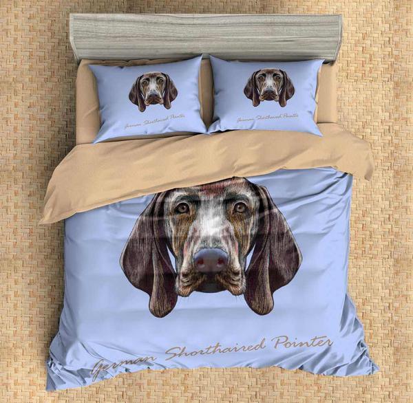 German Shorthaired Pointer Duvet Cover and Pillowcase Set Bedding Set